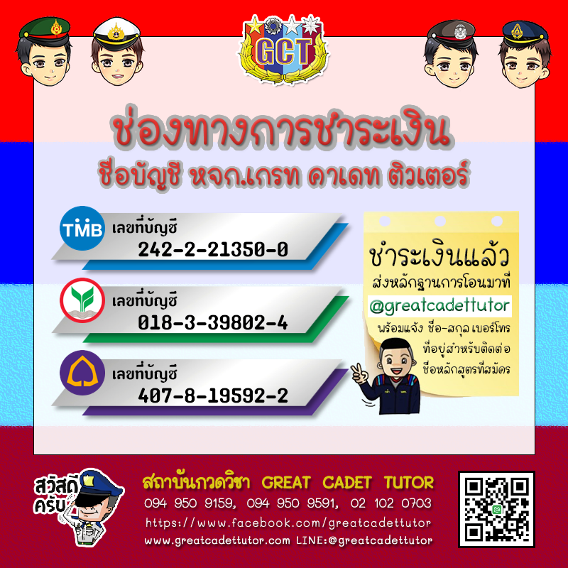 ขั้นตอนการสมัครเรียนกับเรา สถาบันกวดวิชา เกรท คาเด็ท ติวเตอร์ (Great Cadet Tutor : GCT)